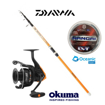 Σετ Καλάμι Daiwa Proteus Tele Surf 3,90m & Μηχανισμός Okuma Jaw 5500 Με Δώρο Πετονιά