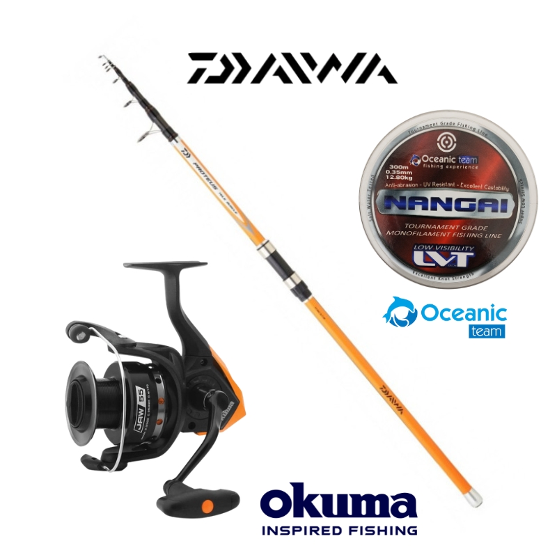 Σετ Καλάμι Daiwa Proteus Tele Surf 3,90m & Μηχανισμός Okuma Jaw 5500 Με Δώρο Πετονιά Σετ Καλάμι Daiwa Proteus Tele Surf 3,90m & Μηχανισμός Okuma Jaw 5500 Με Δώρο Πετονιά