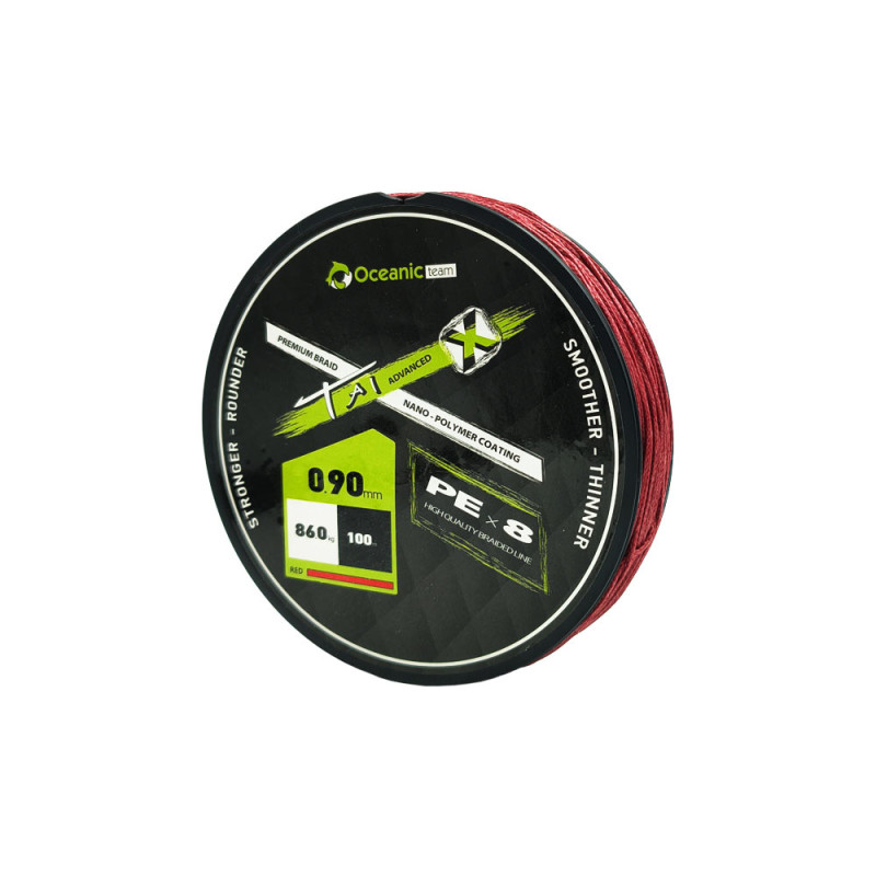 Oceanic Team TAI Advanced Χ PEx8 100m Dark Red Oceanic Team TAI Advanced Χ PEx8 100m Dark Red